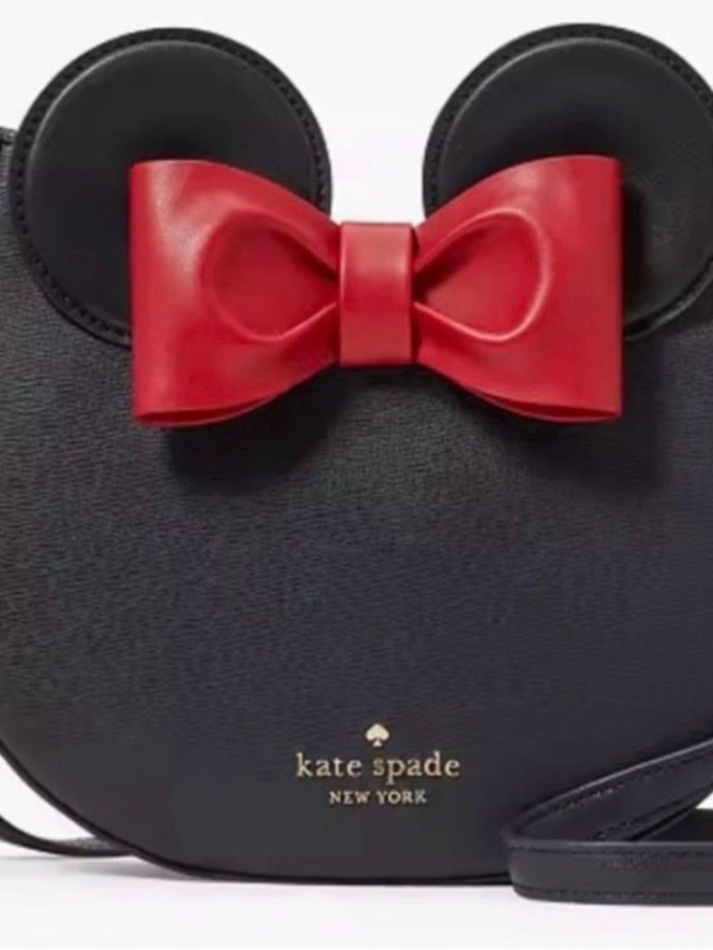 Kate Spade New York Disney Minnie Mouse Black Crossbody Bag with Red Bow